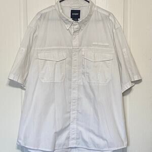 CQR Tactical Fishing Utility Shirt – White 2XL Short Sleeve